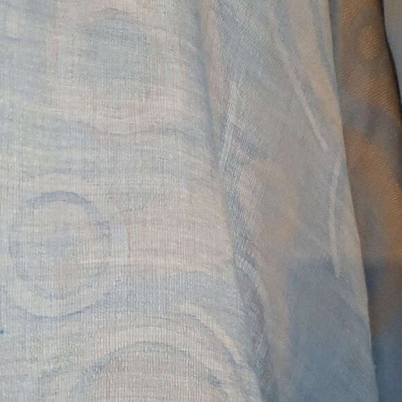 ABSTRACT SWIRL PRINT SCARF WRAP ICE POWDER LIGHT BLUE TAN FRINGE NEUTRAL - Picture 5 of 10